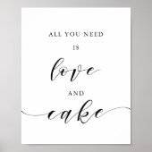 Poster Panneau de table de mariage Amour et gâteau tout c (Devant)