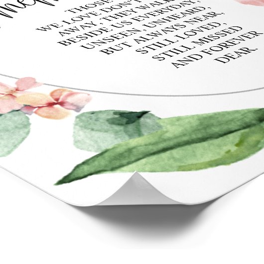 Poster Panneau de table de mariage de printemps avec verd (Coin)