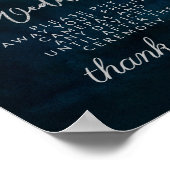 Poster Panneau de table de mariage débranché bleu foncé N (Coin)