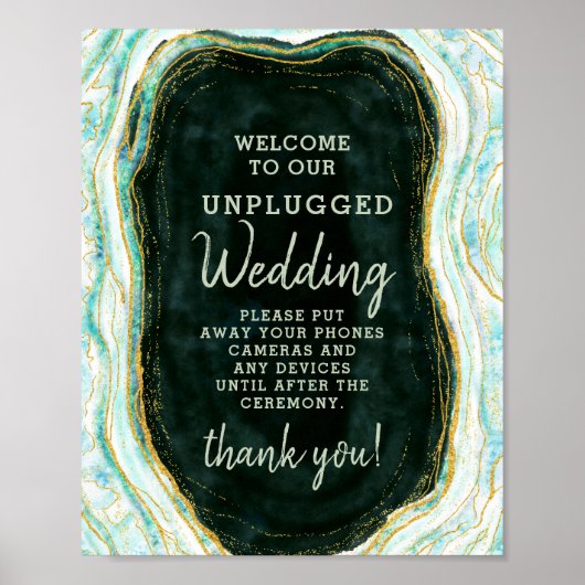 Poster Panneau de table de mariage débranché vert sarcell (Devant)