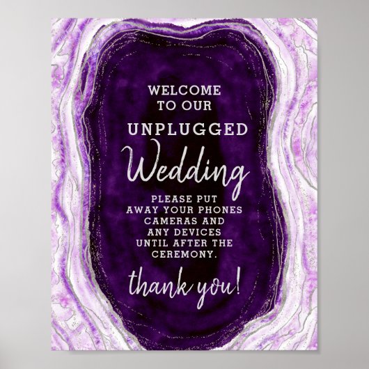 Poster Panneau de table de mariage déconnecté violet amét (Devant)