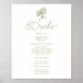 Poster Panneau de table de menu de boissons à l'hortensia (Devant)
