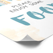 Poster Panneau de table de nourriture Boho bleu douche ar (Coin)