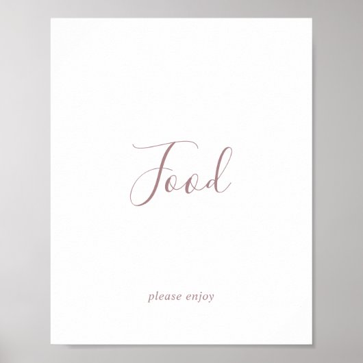 Poster Panneau de table de nourriture en rose gold minima (Devant)