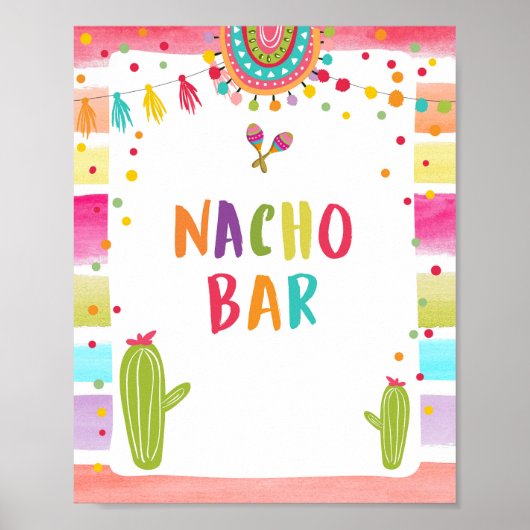 Poster Panneau de table de nourriture mexicaine Nacho Bar (Devant)