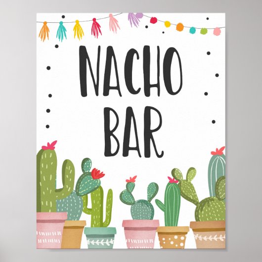 Poster Panneau de table de nourriture mexicaine Nacho Bar (Devant)