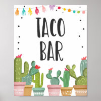 Panneau de table de nourriture mexicaine Taco Bar