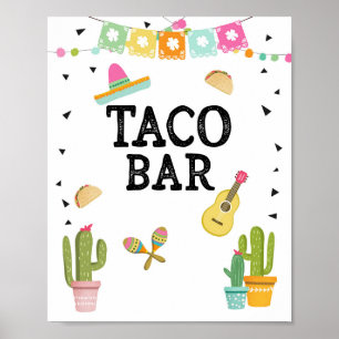 Poster Panneau de table de nourriture mexicaine Taco Bar 