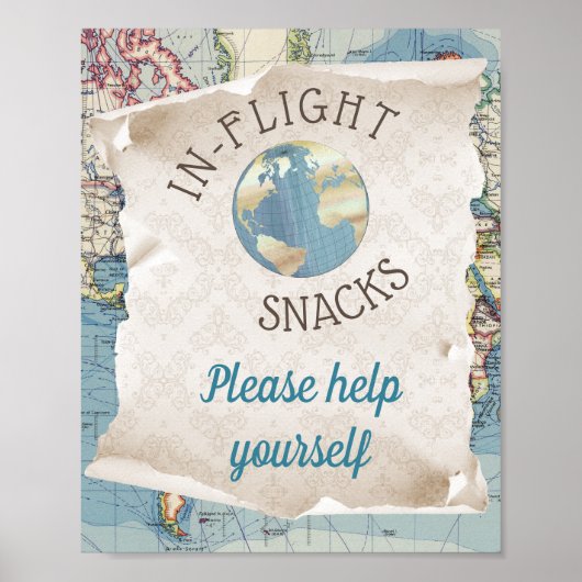 Poster Panneau de table de nourriture pour Baby Shower ca (Devant)