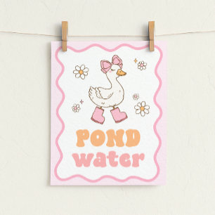 Poster Panneau de table drôle d'oie - Eau d'étang