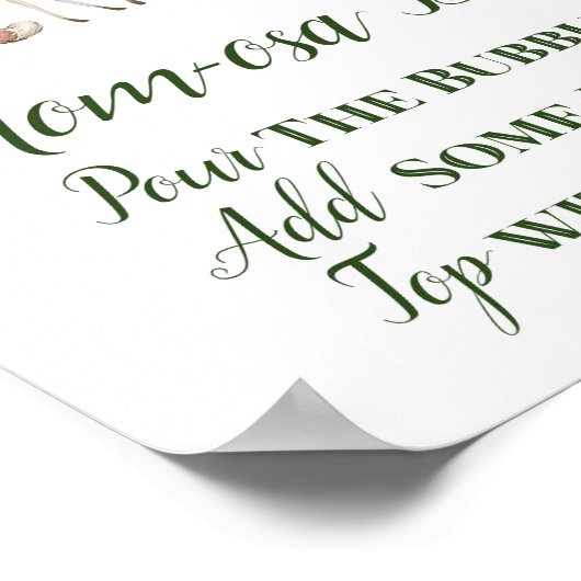 Poster Panneau de table en bois vert - Panneau de la barr (Coin)