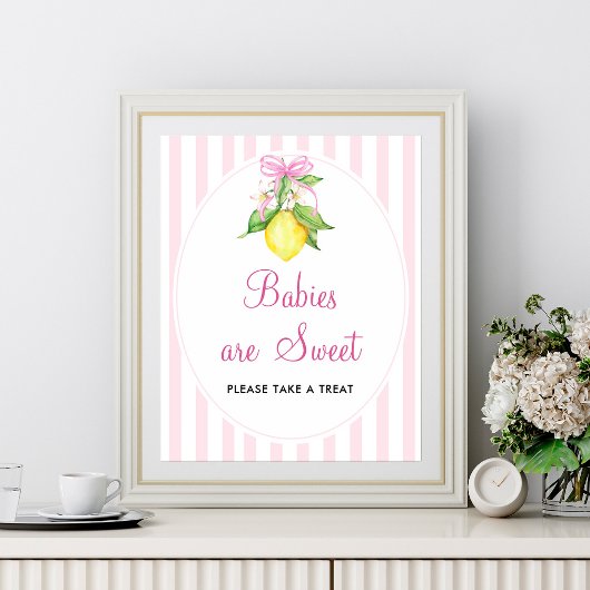 Poster Panneau de table Les bébés citrons sont doux
