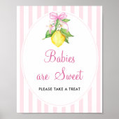Poster Panneau de table Les bébés citrons sont doux (Devant)