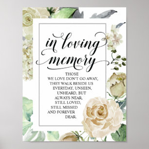 Poster Panneau de table mémorial de mariage classique et