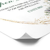Poster Panneau de table ouvert Boho Dusty Green Eucalyptu (Coin)