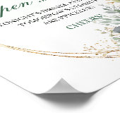 Poster Panneau de table ouvert botanique vert blanc (Coin)