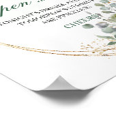 Poster Panneau de table ouvert en aquarelle vert poussiér (Coin)