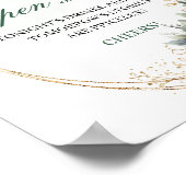 Poster Panneau de table ouvert en feuillage vert sauge (Coin)