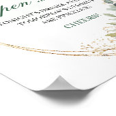 Poster Panneau de table ouvert en or botanique verdure (Coin)