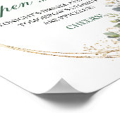 Poster Panneau de table ouvert vert sauge aquarelle (Coin)