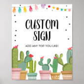 Poster Panneau de table personnalisable Cactus de Fête (Devant)