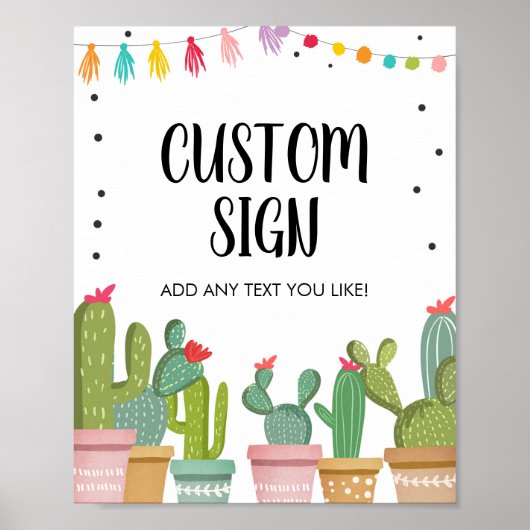 Poster Panneau de table personnalisable Cactus de Fête Su (Devant)