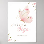 Poster Panneau de table personnalisé Petite Papillon (Devant)