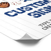 Poster Panneau de table personnalisée Baseball fête d'ann (Coin)