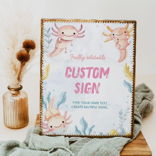 Poster Panneau de table pour anniversaire de fille mignon