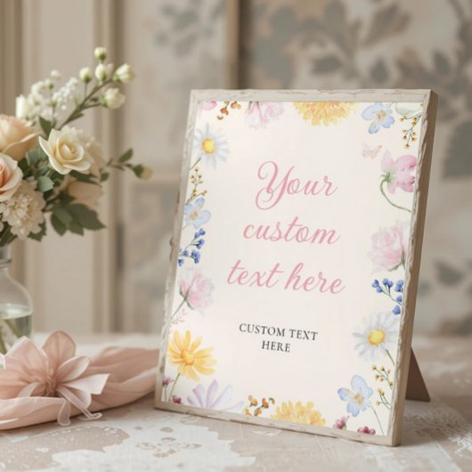 Poster Panneau de table pour Baby Shower Wildflower