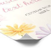 Poster Panneau de table pour Baby Shower Wildflower (Coin)
