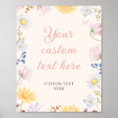 Poster Panneau de table pour Baby Shower Wildflower (Devant)