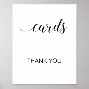 Poster Panneau de table pour boîte à cartes élégant