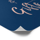 Poster Panneau de table pour cartes et cadeaux Navy & Ros (Coin)