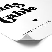Poster Panneau de table pour enfants stylé rétro mariage (Coin)
