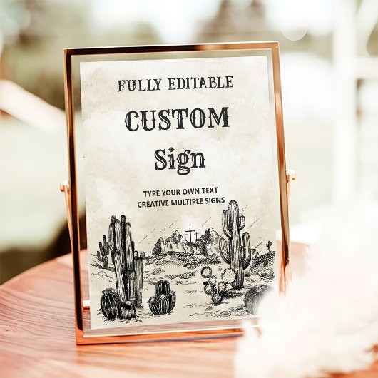 Poster Panneau de table pour fête d'anniversaire de cow-b