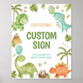 Poster Panneau de table pour fête d'anniversaire de dinos (Devant)