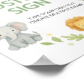 Poster Panneau de table pour fête d'anniversaire Safari A (Coin)