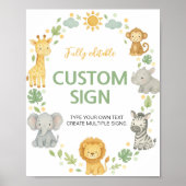 Poster Panneau de table pour fête d'anniversaire Safari A (Devant)