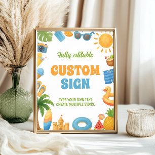 Poster Panneau de table pour fête d'anniversaire sur la p
