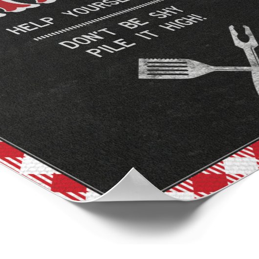 Poster Panneau de table pour station de nourriture d'anni (Coin)