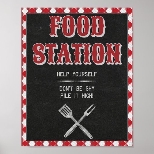 Poster Panneau de table pour station de nourriture pour b (Devant)