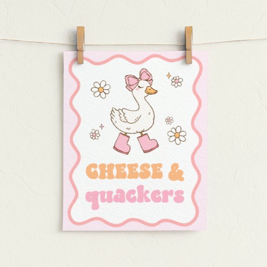 Poster Panneau de table Silly Goose Fromage & Quackers