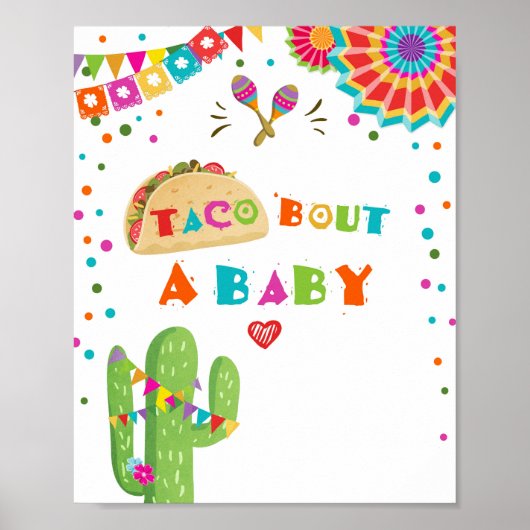 Poster Panneau de table Taco Bout A Baby Cactus Fiesta (Devant)