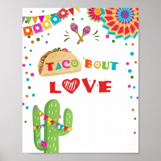 Poster Panneau de table Taco Bout Love Fiesta mexicaine a (Devant)