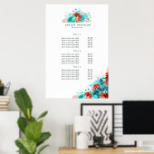 Poster Panneau de tarification et de services floraux tur (Bureau à domicile)