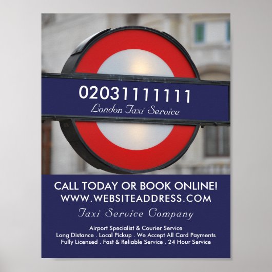 Poster Panneau de Taxi de London City (Devant)