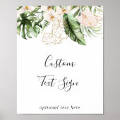 Poster Panneau de texte personnalisé à motif floral de fe (Devant)