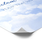 Poster Panneau de texte personnalisé Blue Sparkly Clouds  (Coin)