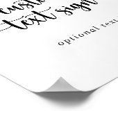 Poster Panneau de texte personnalisé calligraphie minimal (Coin)